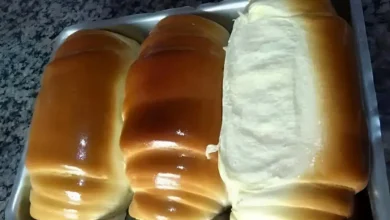 Pão caseiro que cresce bastante, muito delicioso