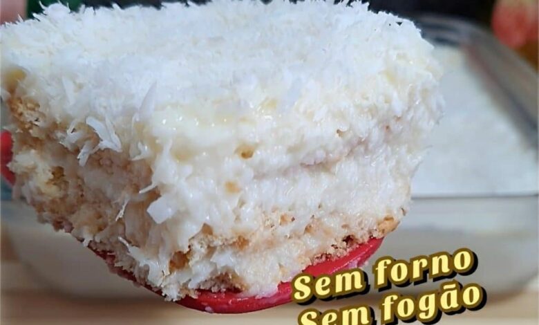 NÃO VAI AO FOGO, FÁCIL É SÓ MISTURAR! SOBREMESA DE COCO DELICIOSA!