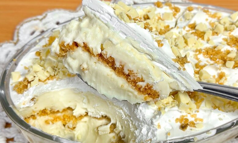 Torta belga cremosa com creme especial